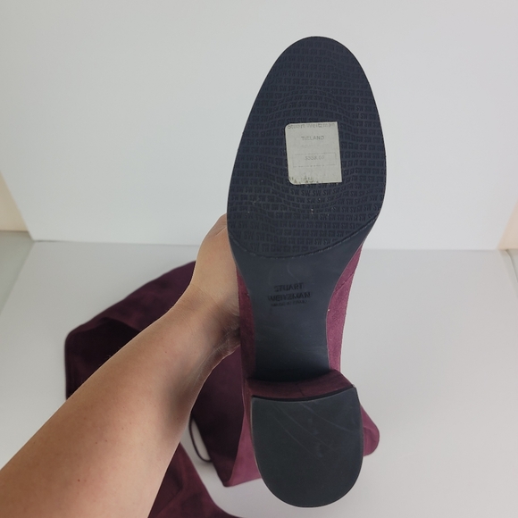 Stuart Weitzman Tieland Thigh High Boots. Cabernet Suede. Size 7. Never Worn. - Picture 6 of 12